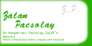 zalan pacsolay business card